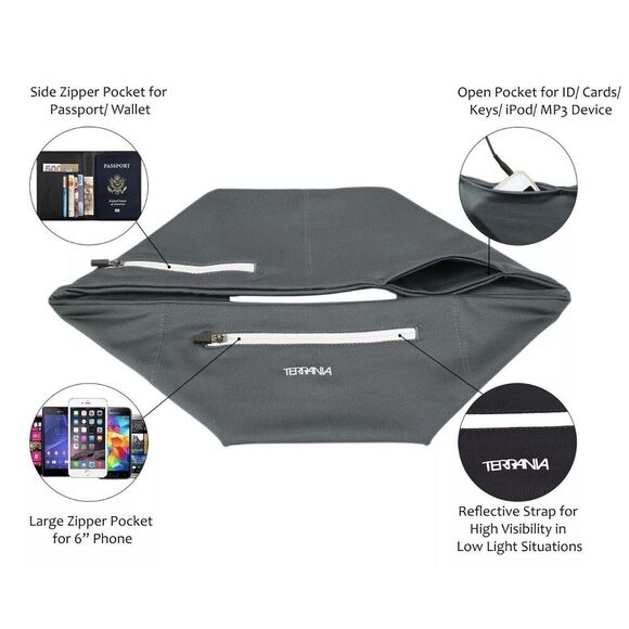 Running Belt Waist Fanny Pack Phone Holder Pouch Jogging Workout Fitness Size M - Picture 3 of 9